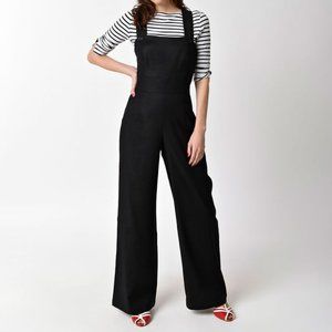 Hell Bunny Wide Leg Overalls Retro